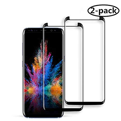 [2-Pack] Galaxy S8 Plus Screen Protector Glass, 3D Curved [Tempered Glass] Screen Protector Compatible for Galaxy S8 Plus S8  [Case Friendly][High Definition]