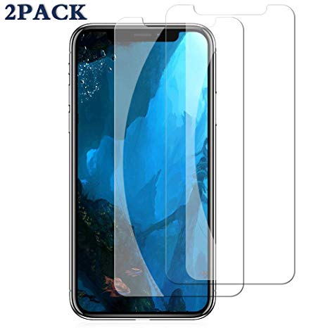 [2 Pack] iPhone X Glass Screen Protectors Onewalker iPhone X Tempered Glass Screen Protector [3D Touch] [9H Hardness] [No Bubble] Compatible with iPhone Xs/X[5.8 Inch]