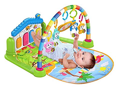 Surreal ( SM  3 in 1 Baby Play Mat And Activity Gym With Piano - Music and Lights - Green | Suitable From Birth