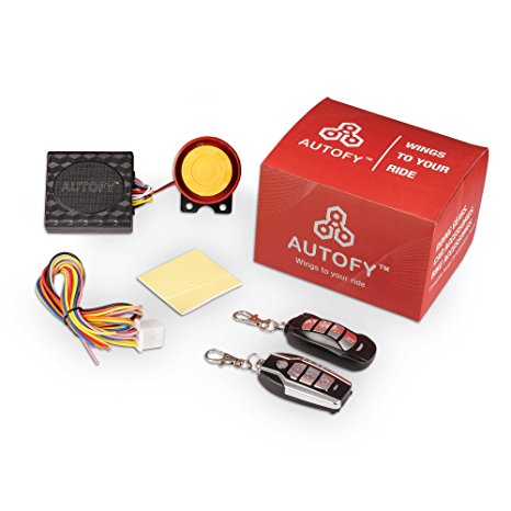 Autofy LOCK0003 Universal Button Remote Key Anti-Theft Alarm System for all Bikes