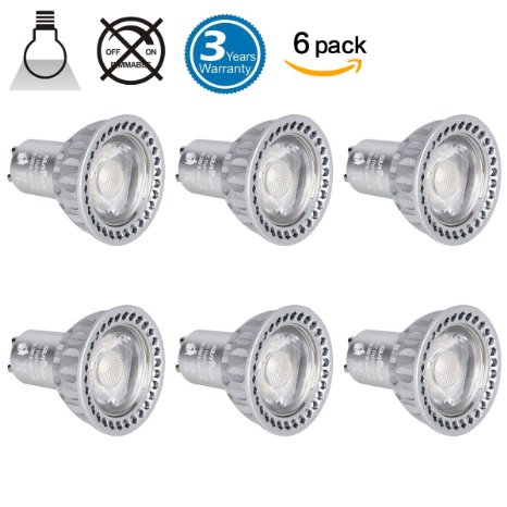Pack of 6 Daylight SUNTHIN 5w GU10 Led Bulbs 50w Equivalent Recessed Lighting GU10 LED LED spotlight 360lm 45