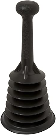 PlumbCraft Powerful Mini Home Plunger for All Drain Types, including showers, tubs, and sinks - Medium 11.5" H