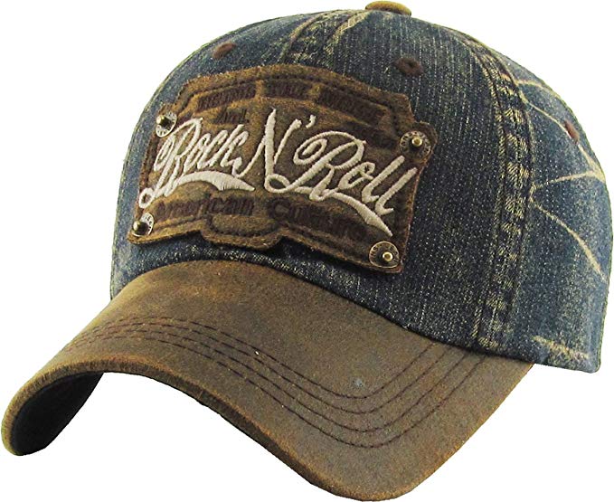 KBETHOS Rock N Roll Collection Vintage Distressed Baseball Cap Dad Hat