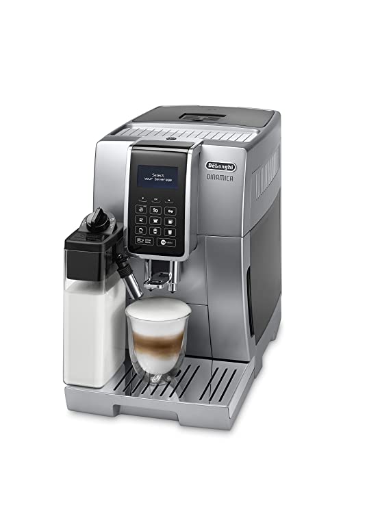 De'Longhi Dinamica, Fully Automatic Bean to Cup Coffee Machine, Cappuccino, Espresso Coffee Maker, ECAM 350.75.S, Silver