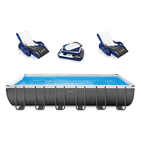 Intex Rectangular Ultra Frame Pool Set, 24-Feet by 12-Feet by 52-Inch