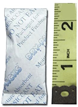 Dry-Packs Industries Silica Gel in Cotton Dehumidifier Absorbs Moisture 3 Gram 10PK, 3g, White
