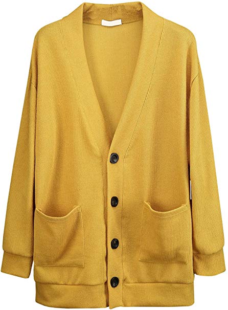 ByTheR Man's Classic Basic Loose Knit Solid Oversized Colorful Minimal Cardigan