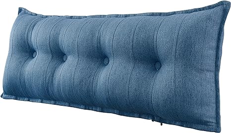 WOWMAX Rectangular Headboard Pillow Bolster Pillow for Bed Back Rest Pillow for Sitting in Bed Daybed Pillows Back Support Pillow for Bed Reading Pillow Blue Full