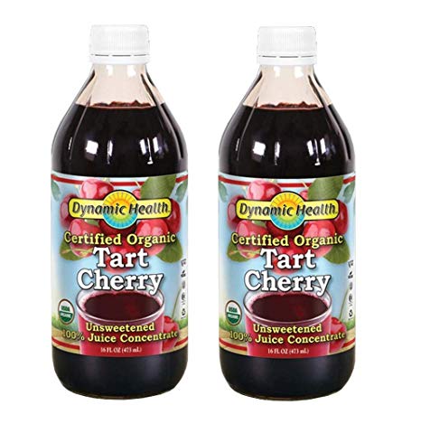 Dynamic Health 100% Pure Organic Certified Tart Cherry Juice Concentrate, 16-Ounce (Pack of 2)