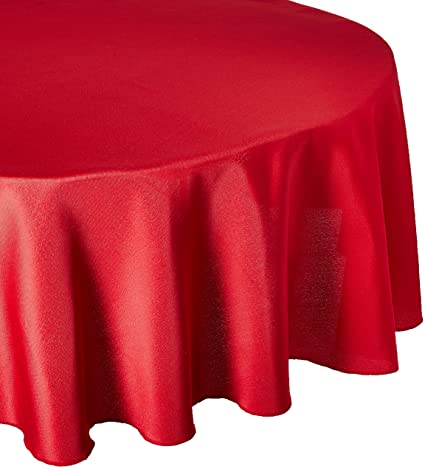 Remedios 70-inch Round Polyester Tablecloth Table Cover - Wedding Restaurant Party Banquet Decoration, Red