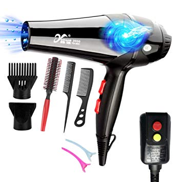 REBUNE 3000W Blue Light Anion Hair Dryer Ceramic Ionic Fast Styling Blow Dryer AC Motor Salon&Home Use Hair Drier With fragrance