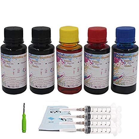 INKMATE Premuim 5 x 100ml Dye Ink Refill Kit for 952 / 952XL for OfficeJet Pro 8710 8715 8720 8725 8730 8740 Fit Refillable Ink Cartridge