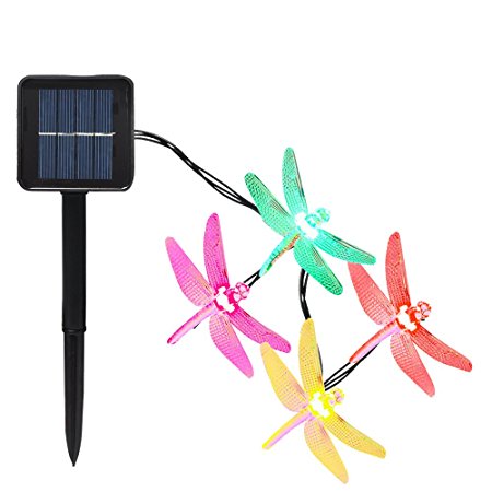 30LED 8 Modes Dragonfly Solar String Lights, Waterproof, Multicolour, 20 Feet