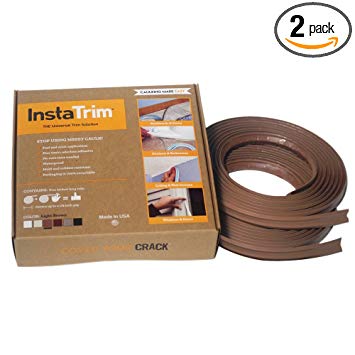 InstaTrim - Universal, Flexible, Adhesive Trim Solution - Cover Gaps Between Walls, Floors, Ceilings, and More (Light Brown), Pack of 2