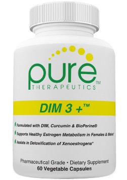DIM 3   60 Vegetable Capsules (2 Month Supply) | Extra Strength Formula - EACH CAPSULE Contains 200mg of DIM (diindolylmethane), 250mg of Curcumin (from turmeric extract), and 2.5mg of BioPerine® (black pepper extract for enhanced absorption) | Offers an Optimized Formula to Support Healthy Estrogen Metabolism | Estrogen Balancing for Both Men and Women | FREE OF Magnesium Stearate! | Pharmaceutical Grade