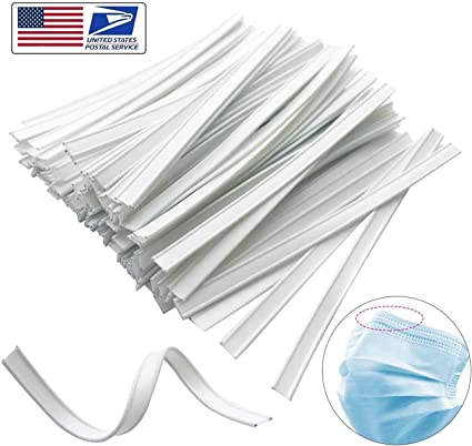 Plastic Nose Wire for Face DIY Making, Double Wire Nose Bridge Strips, 10CM Flat Nose Wire Clips Plastic Strips for Face DIY Making(100)