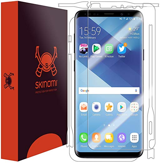 Galaxy S9 Plus Screen Protector   Full Body , Skinomi TechSkin Full Coverage Skin   Screen Protector for Galaxy S9 Plus Front & Back Clear HD Film