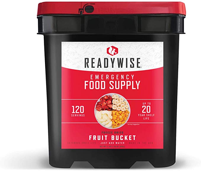 Wise Company ReadyWise, Emergency Food Supply, Emergency Freeze Dried Fruit Bucket, 120 Servings