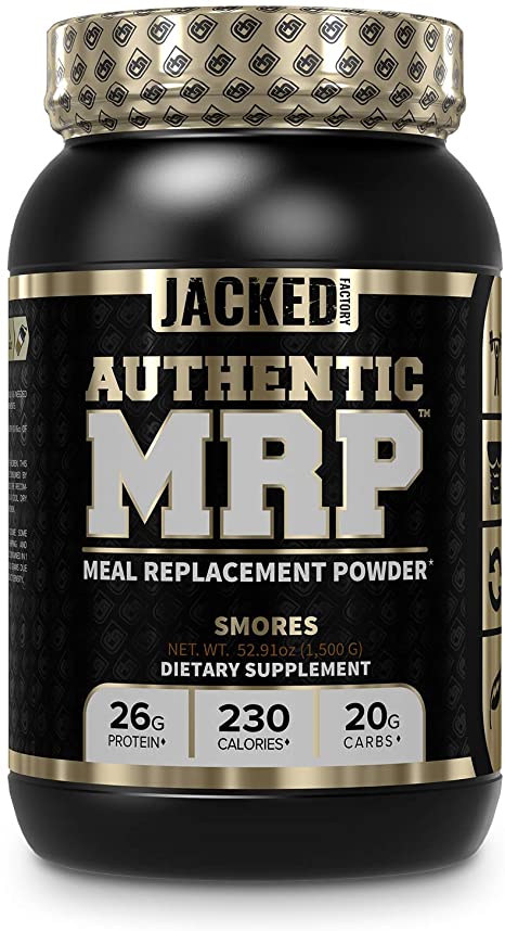 Authentic MRP Meal Replacement Powder - Premium Shake for Lean Muscle Growth & Recovery w/Real Complex Carbohydrates, Whey Protein Isolate, Healthy Fats fr MCT - Whole Food Supplement, Smores Flavor