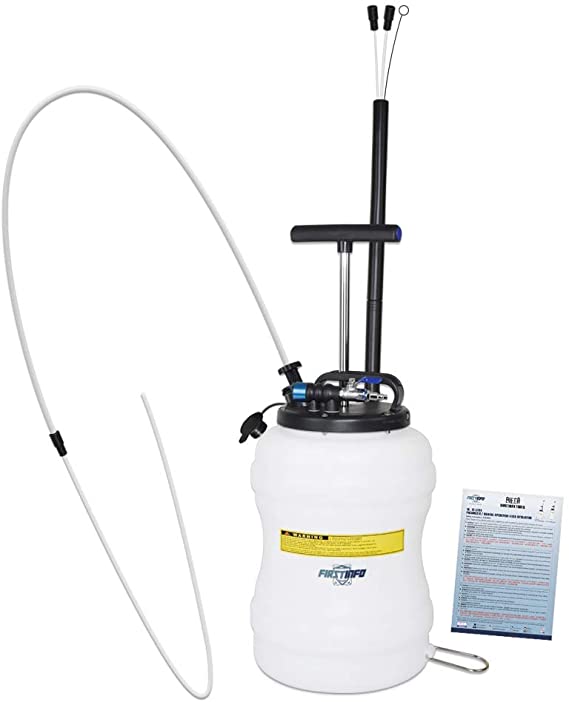 FIRSTINFO Latest Generation Pneumatic/Manual 10 Liter Oil/Fluid Changer Vacuum Extractor Pump Included 3.5 x 4.5 mm Extension Nylon Tube