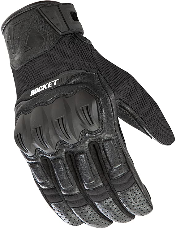 Joe Rocket Men's Phoenix 5.1 Hybrid Motorcycle Glove (Black/Black, X-Large)