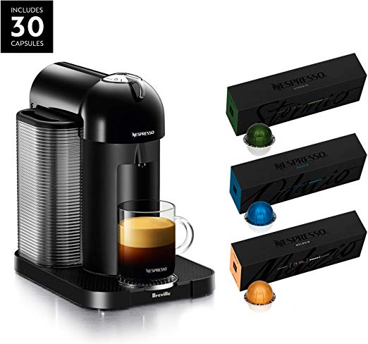 Nespresso Vertuo Coffee and Espresso Maker by Breville with Aeroccino and BEST SELLING COFFEES INCLUDED