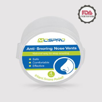 Snore Stopper, Mospro Anti-Snoring Nose Vents for Better Sleep Nose Vents Nasal Dilator Breathing Nose Relief 4 Packs