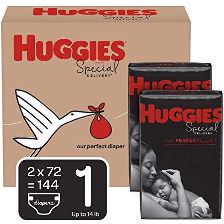 Huggies Special Delivery Hypoallergenic Baby Diapers, Size 1 (8-14 lbs.), 144 Count, Economy Plus Pack