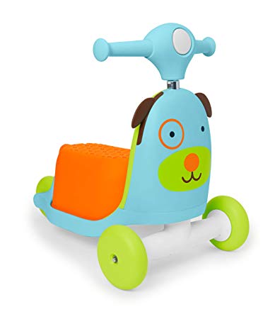 Skip Hop Kids 3-in-1 Ride On Scooter and Wagon Toy, Dog