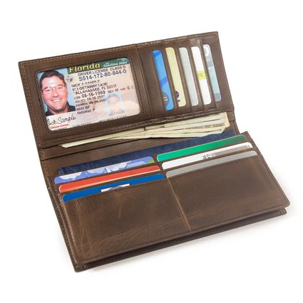 RFID Wallet for Checkbook - Excellent Quality Leather - Blocks Electronic Pickpocketing