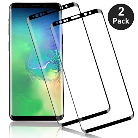 VHS Samsung S8 Screen Protector[2 Pack], Tempered Glass of Samsung S8 [9H Hardness] [3D Curved] [Full Screen Coverage] [Bubble Free] Galaxy S8 Glass Screen Protector
