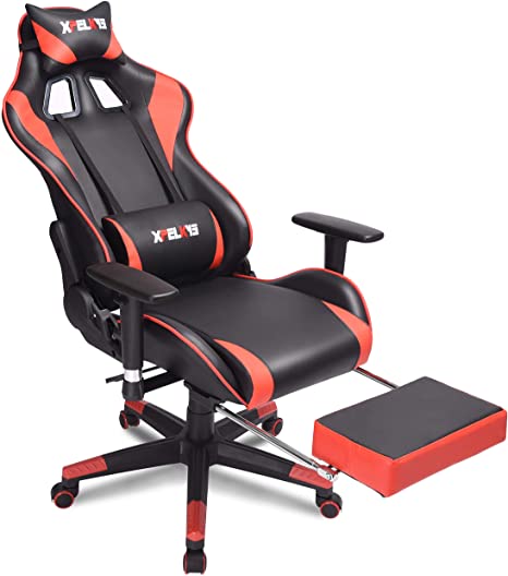 Gaming Chair, Computer Chair,Adjustable Gamer Chair,Gaming Chair for Adults, Office Chair with Headrest and Lumbar Support, Ergonomic Design,Red