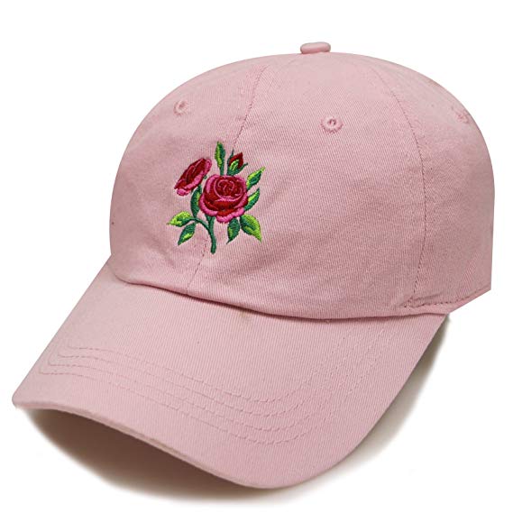 City Hunter Tre170 Pink Roses Tattoo Cotton Baseball Caps - 6 Colors