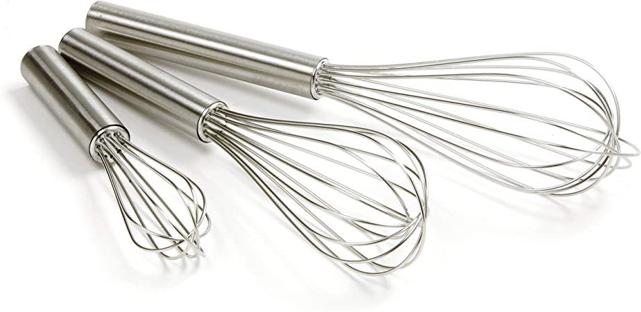 Norpro Balloon Wire Whisk Set of 3 Stainless Steel Stir/Mix/Beat 6" /8"/ 10"