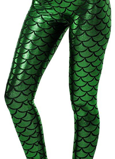 Alaroo Shiny Fish Scale Mermaid Leggings for Women Pants S-3XL