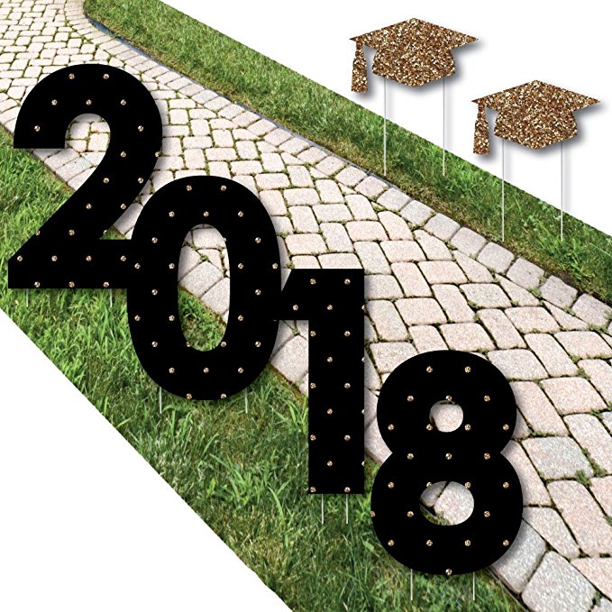 Big Dot of Happiness Gold Tassel Worth The Hassle - 2018 Yard Sign Outdoor Lawn Decorations - Graduation Party Yard Signs - 2018