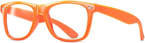 Clear Lens Non-Prescription Retro Nerd Glasses for Men Women - Cosplay Costume Fake Eyeglasses