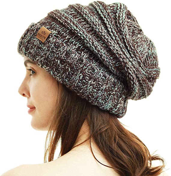 PAGE ONE Womens Winter Beanie Warm Cable Knit Hat Style Stretch Trendy Ribbed Chunky Cap