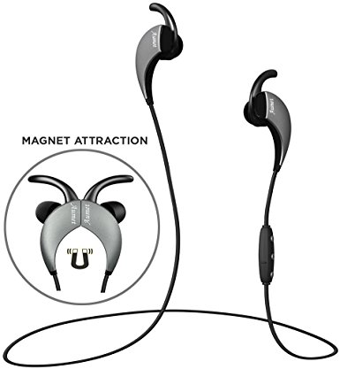 Bluetooth Headphones, Aumet Wireless V4.1 Earbuds –Magnetic Super Bass Stereo Noise Cancelling Earphones,Comfortable , Secure Fit and Sweatproof for Sports With Mic