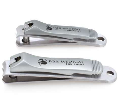 Fox Medical Equipment 2-Piece Ergonomic Surgical Stainless Steel Toenail / Fingernail Clipper Set
