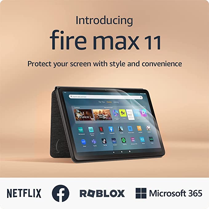 Introducing Amazon Fire Max 11 tablet bundle with Slim Cover and screen protector, style and convenience in your hands, 4 GB RAM, 64 GB, Gray