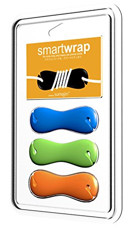 Sumajin Smartwrap Earphone Cord Manager (Set of 3 - Blue, Green, Orange)