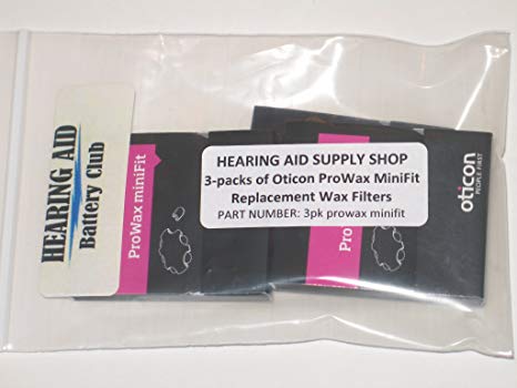 (3 Packs) Genuine Oticon ProWax MiniFit Replacement Wax Filters