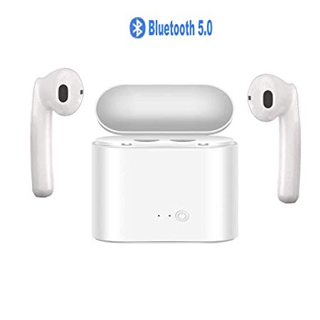 Wireless Earbuds, Bluetooth 5.0 with Charging Case Stereo Sound Sports Bluetooth Earbuds with Microphone