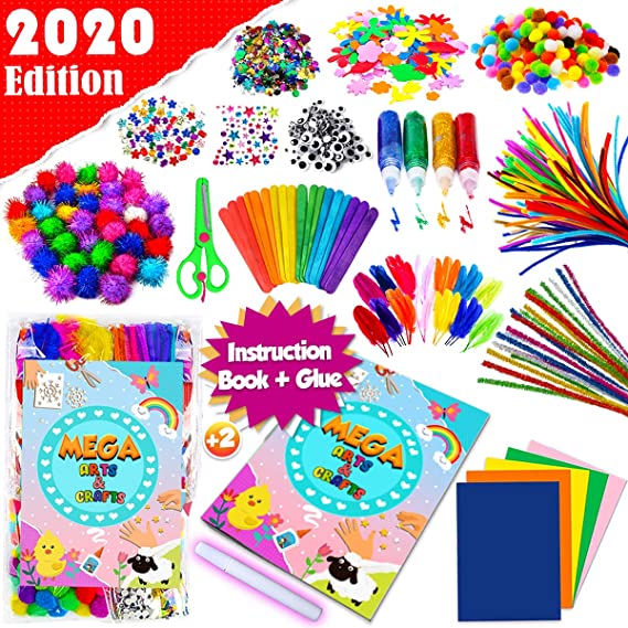 GoodyKing Assorted Arts and Crafts Supplies for Kids- D.I.Y. Collage School Crafting Materials Supply Set Pipe Cleaner- Craft Art Material Kit in Bulk for Kids Age 4 5 6 7 8 9 Years Old Boy Girls