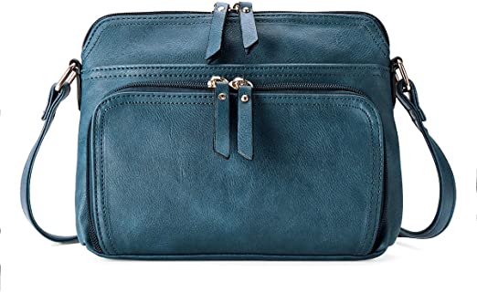OURBAG Women Solid Multi-pockets Casual PU Leather Crossbody Shoulder Bag