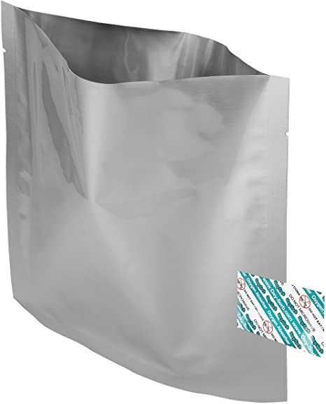 Dry-Packs Mylar Bags 8 by 8-Inch for Dried Food and Long Term Storage, Oxygen Absorbers Included