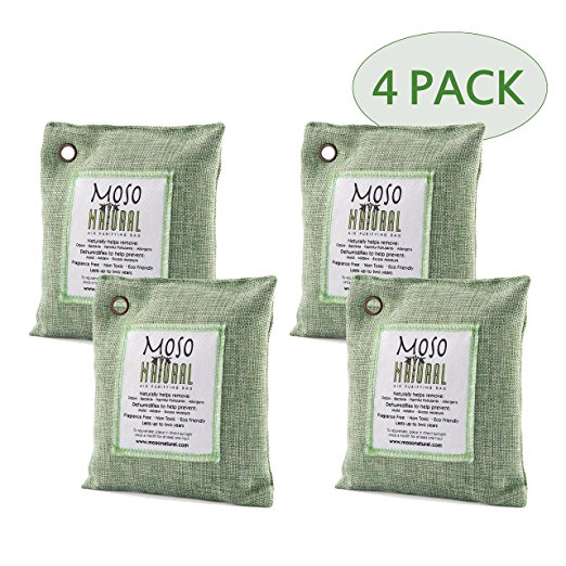 Moso Natural 200gm Air Purifying Bag, Green, 4-Pack