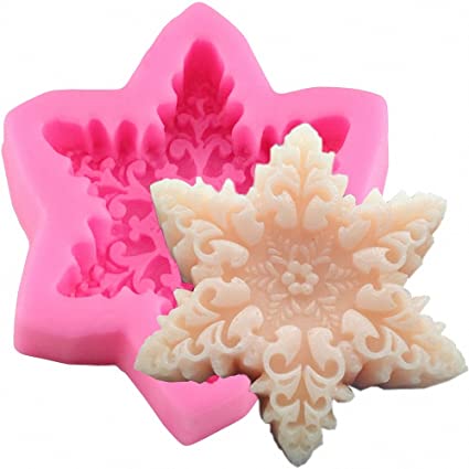 MoldFun Christmas Snowflake Shaped Silicone Mold for Chocolate Candy Wax Melts Soap Oreo Candle Resin Clay Soap Gum Paste Fondant Cake Decorating Tools