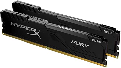 HyperX Kingston 32GB 2666MHz DDR4 CL16 DIMM (Kit of 2) 1Rx8 Fury Black (HX426C16FB4K2/32), 32GB kit (2 x 16GB)